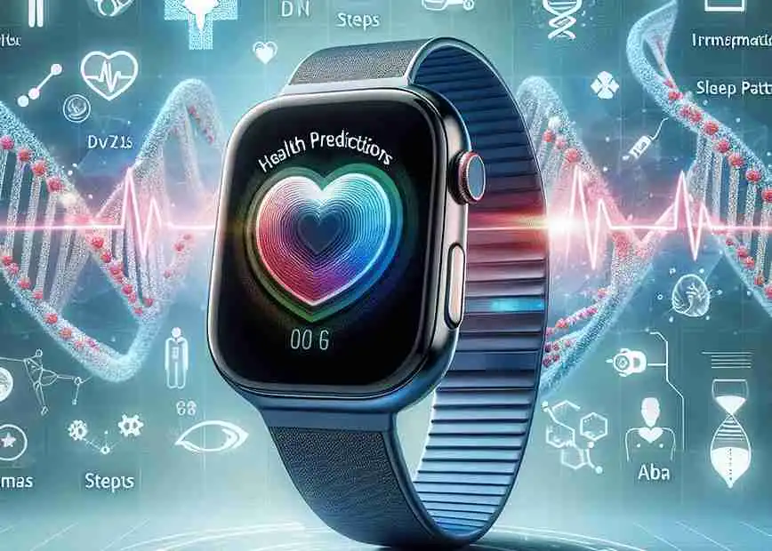 An Apple Watch displaying health metrics