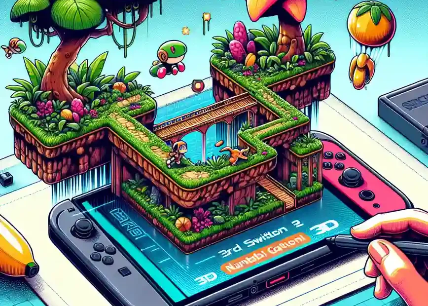 Donkey Kong stands in a lush 3D jungle, highlighting Switch 2 graphics