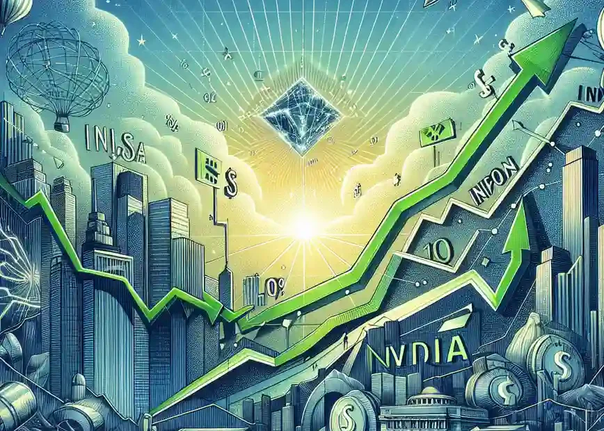 Nvidia stock chart rising above Nasdaq index amidst inflation data